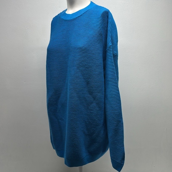 Asos Sweater Pullover Ribbed Knit Long Sleeve Crewneck Blue Oversized US Size 6 - Picture 4 of 8